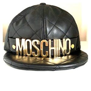 Moschino Quilted Leather Baseball Cap